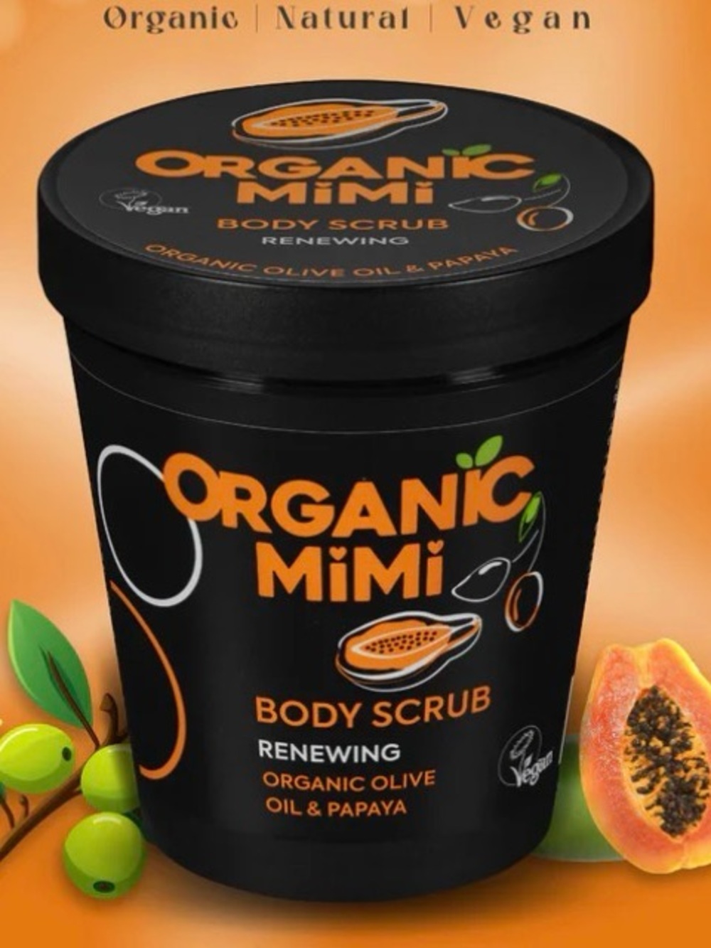 Organic Mimi, Body Scrub Renewing Olive & Papaya